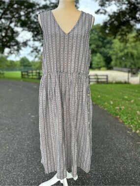 Vintage Bryn Connelly Black/White/Red Prairie Midi Dress